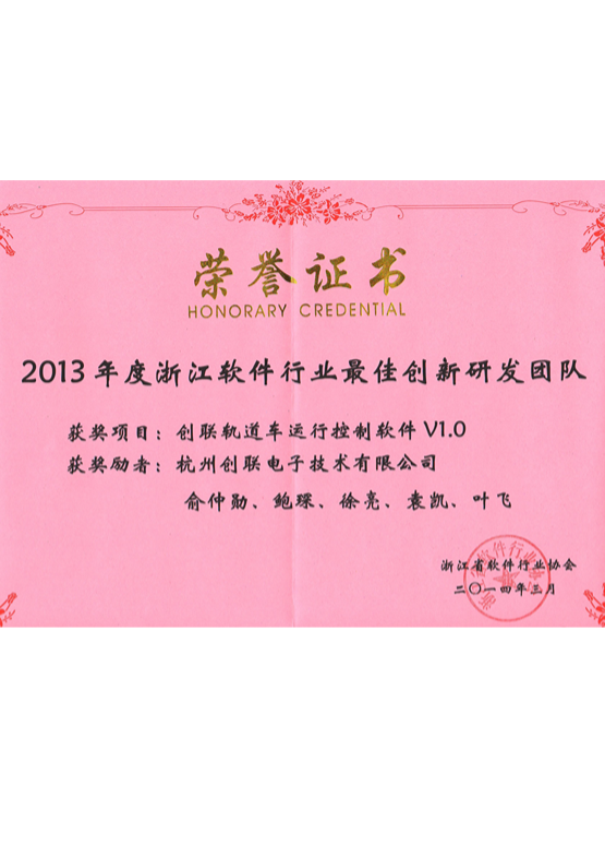 浙江软件行业最佳创新研发团队